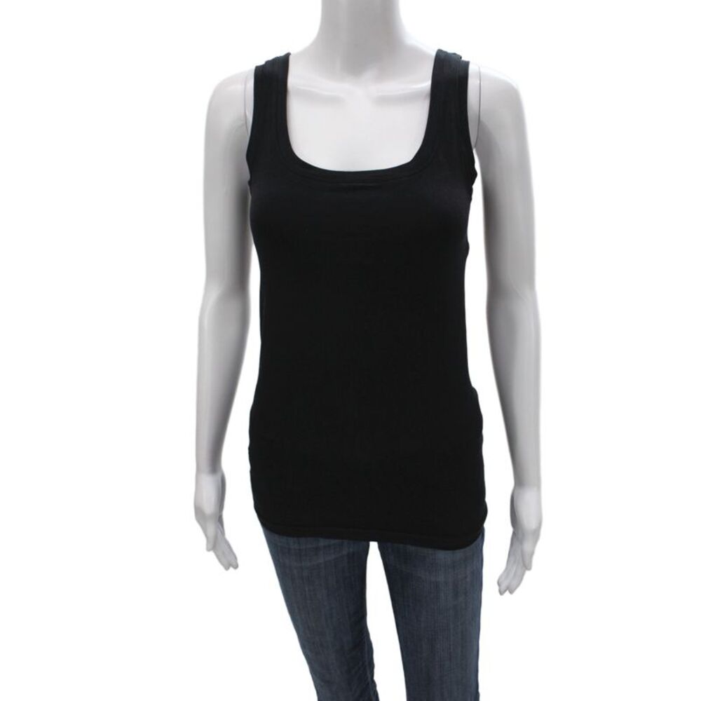 Bordeaux Women Basic Tank Black Scoop Neck Sleeveless Size One Size